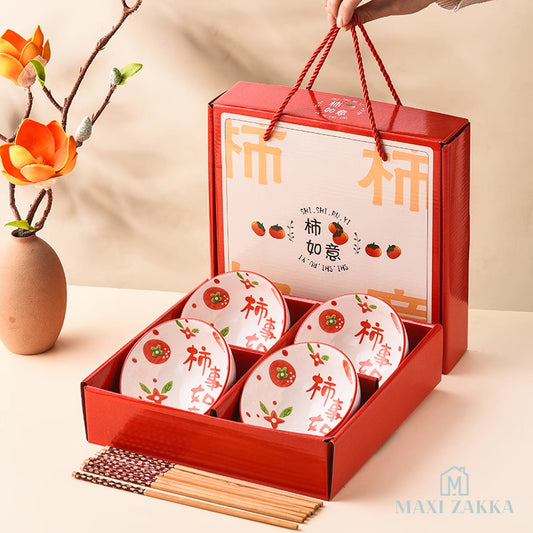πΈπ¬ Ready Stock Ceramic Bowl Chopsticks Gift Set Wedding Housewarming Corporate Gift Dining Tableware Soup Bowl CNY 2014