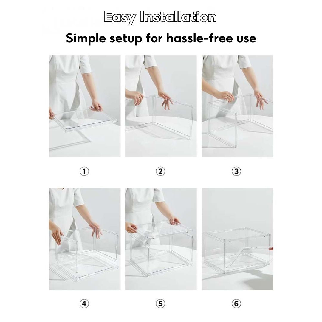 Acrylic Display Box Transparent Collectibles Case for Pop Mart, Shoes, Labubu, Lego, Toys & Bag Organizer