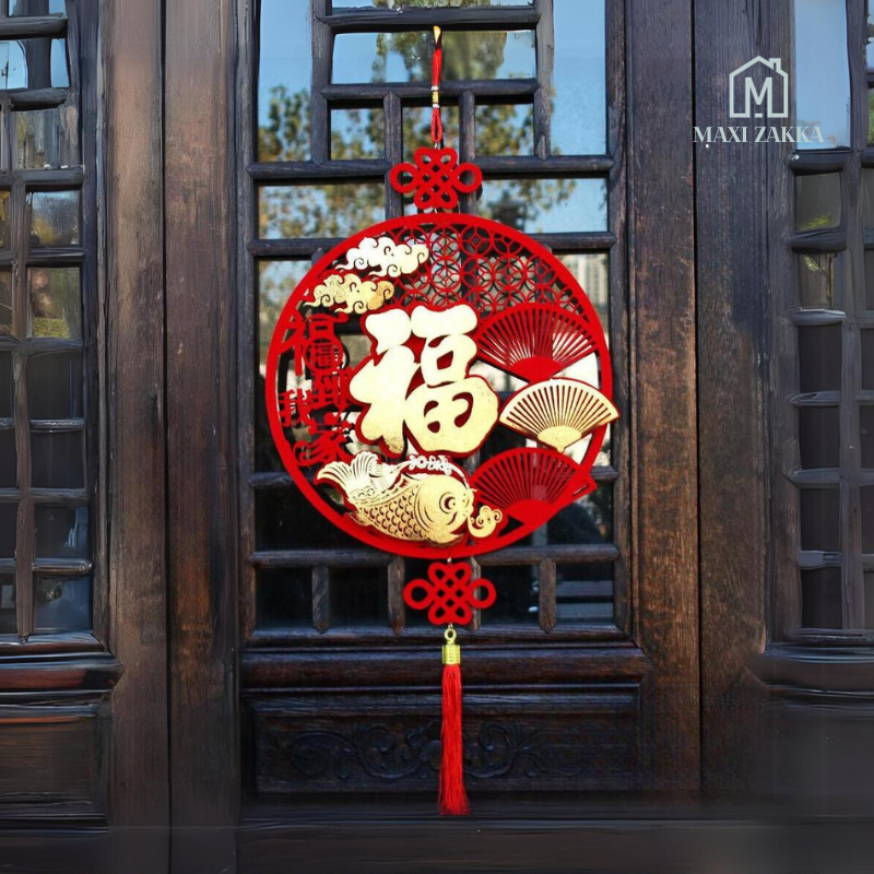 ๐ธ๐ฌ Ready Stock DIY Chinese New Year Decoration Hanging Ornament Sticker CNY Spring Festival 3D Home Door Window FU