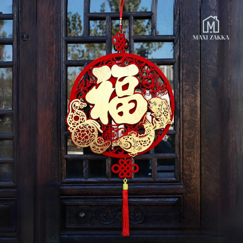 ๐ธ๐ฌ Ready Stock DIY Chinese New Year Decoration Hanging Ornament Sticker CNY Spring Festival 3D Home Door Window FU