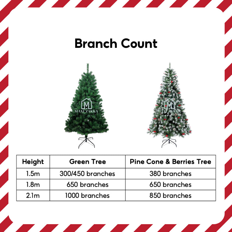 ๐ธ๐ฌ Ready Stock Premium Artificial Holiday Christmas Tree Value Decor Pack 150cm/180cm/210cm Full Dense Led Light Ribbon