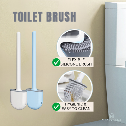 πΈπ¬ Ready Stock Toilet Brush With Holder Wall Mounted Silicone Toilet Brush Cleaning Brush Cleaner Scrubber