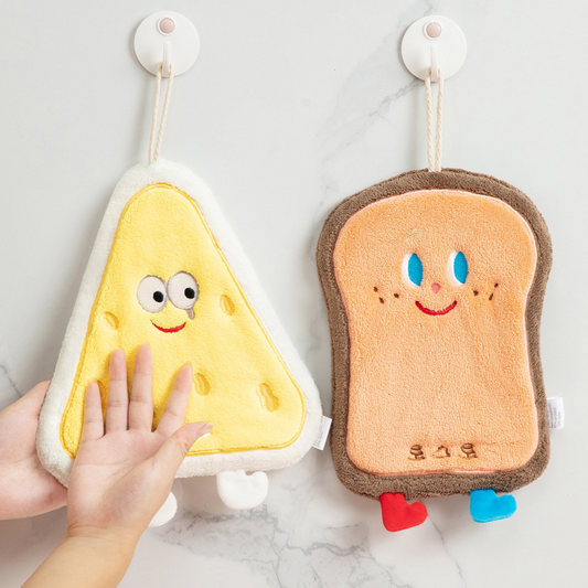 πΈπ¬ Ready Stock Korean Cute Cartoon Hanging Hand Wiping Towel Kitchen Quick Drying 3 Layer Thickened Coral Velvet Towel