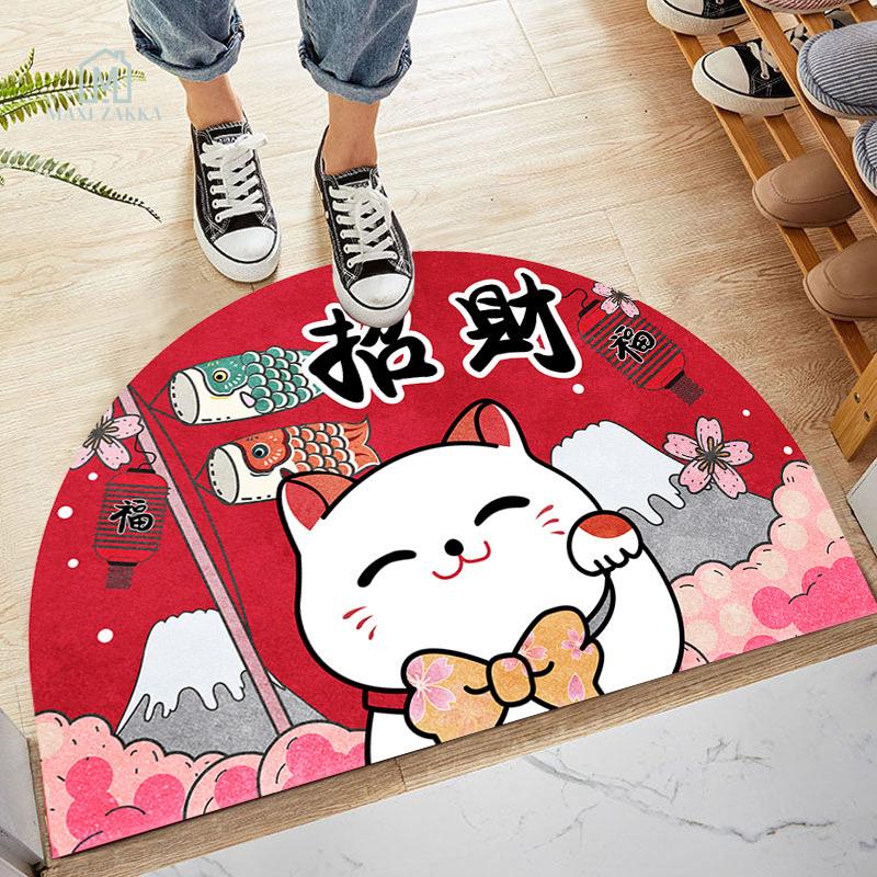 Ready Stock Red Festive CNY Floor Mat Washable Non-Slip Chinese New Year Home Decor Velvet 2025 Snake Year Spring Festival