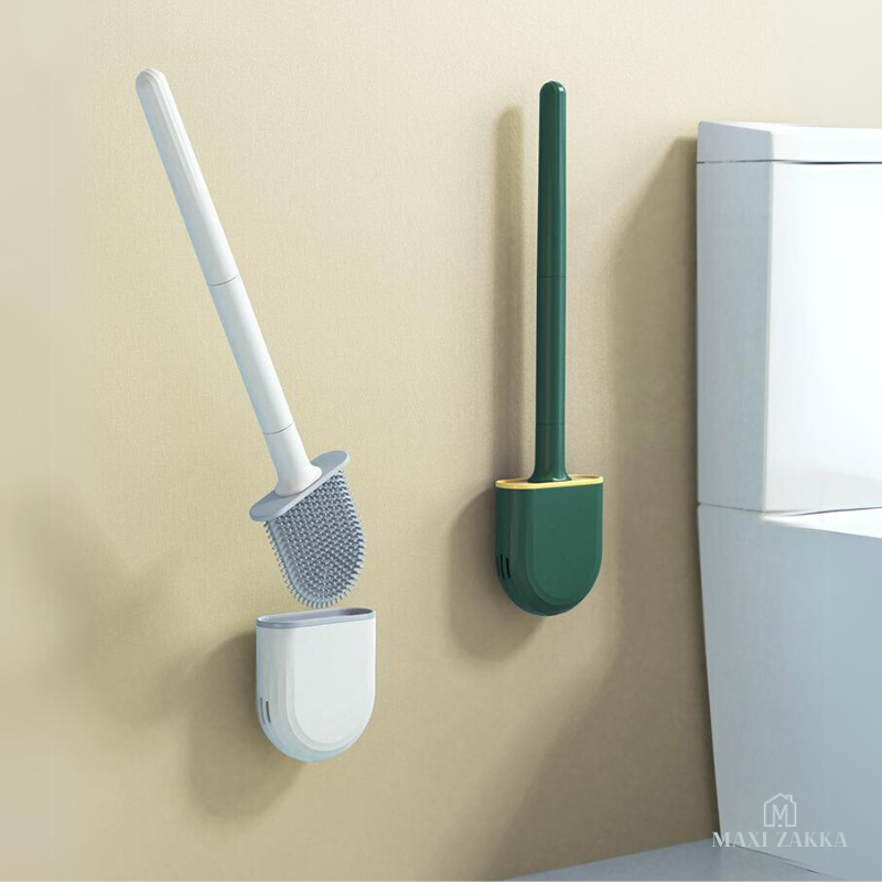 πΈπ¬ Ready Stock Toilet Brush With Holder Wall Mounted Silicone Toilet Brush Cleaning Brush Cleaner Scrubber
