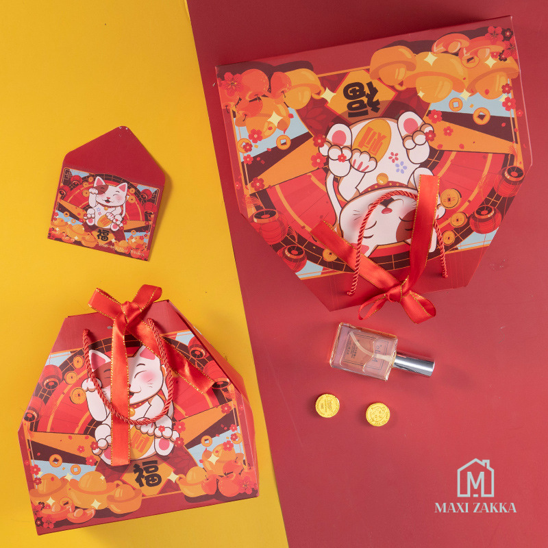๐ธ๐ฌ Ready Stock CNY Paper Gift Bag Mandarin Orange Candy Lucky Bag Fortune Gift Bag Chinese New Year 2024 Red Carrier Bag
