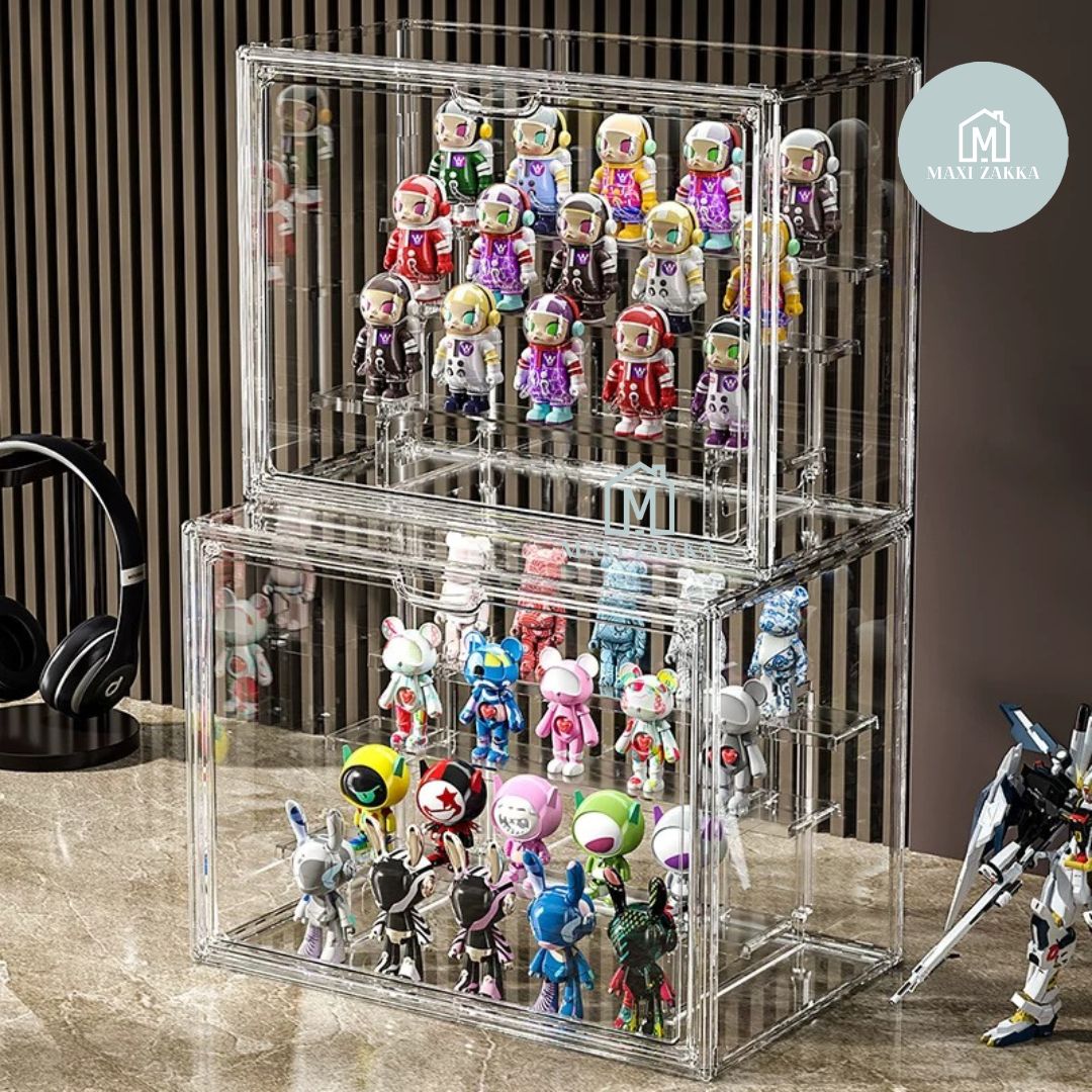 Acrylic Display Box Transparent Collectibles Case for Pop Mart, Shoes, Labubu, Lego, Toys & Bag Organizer