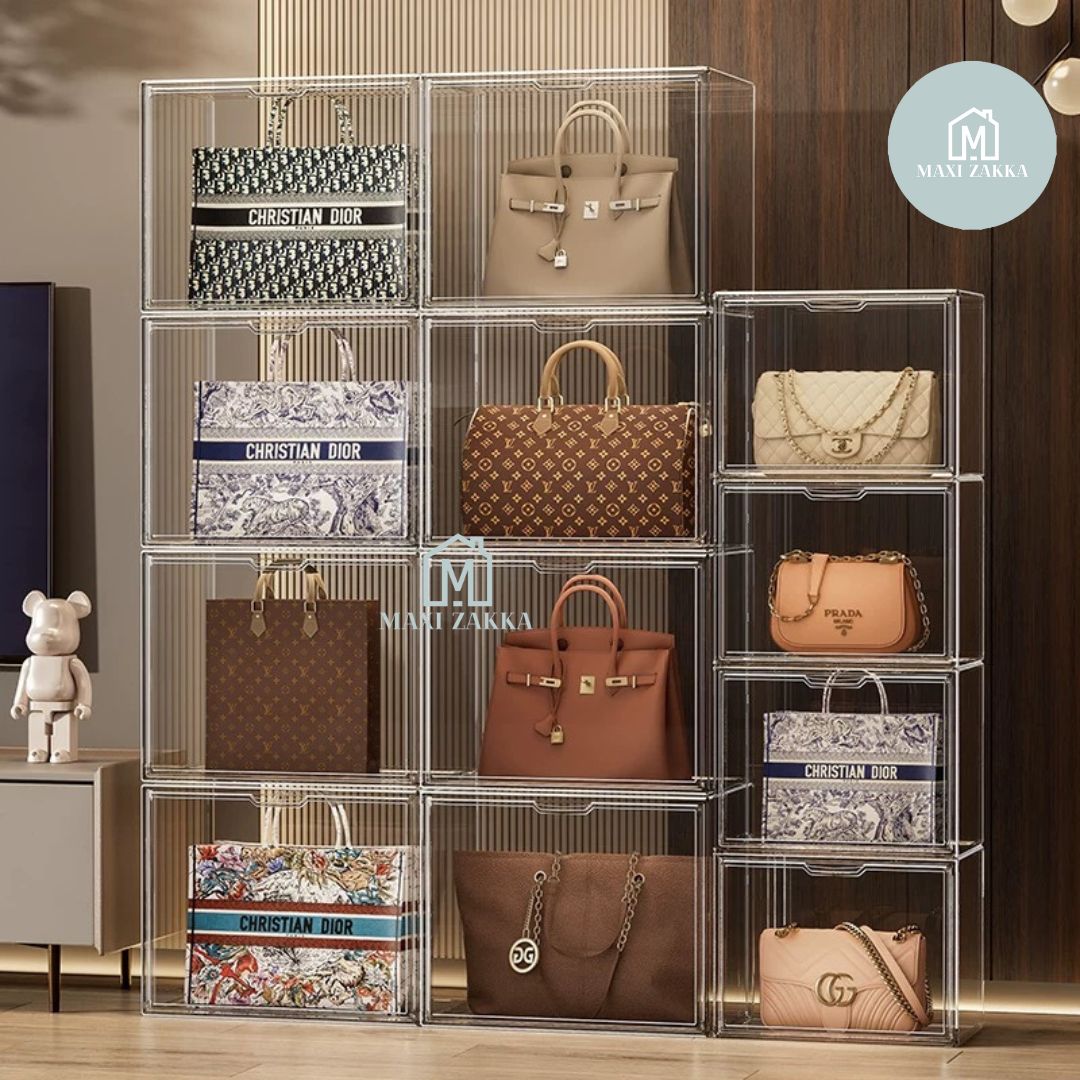 Acrylic Display Box Transparent Collectibles Case for Pop Mart, Shoes, Labubu, Lego, Toys & Bag Organizer