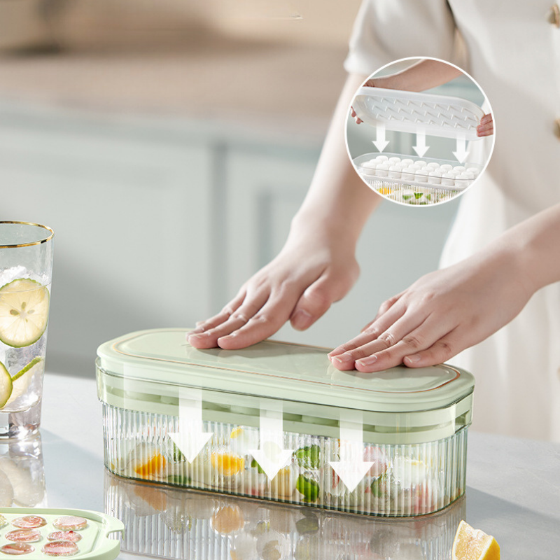 ๐ธ๐ฌ Ready Stock Ice Cube Tray Mold Maker Household Square Ice Storage Press-and-Release Easy Release Silicone Ice Box