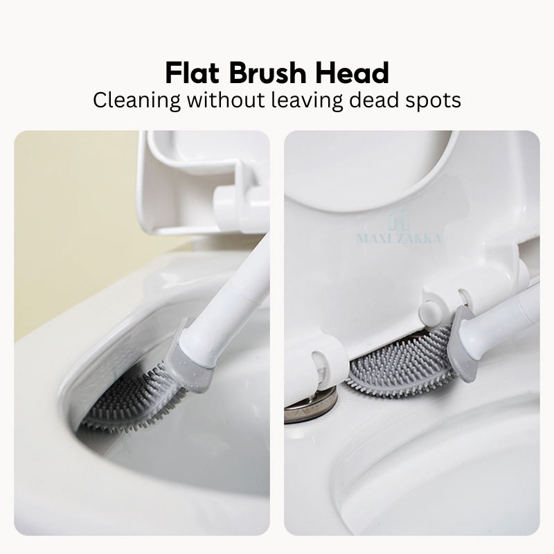 πΈπ¬ Ready Stock Toilet Brush With Holder Wall Mounted Silicone Toilet Brush Cleaning Brush Cleaner Scrubber