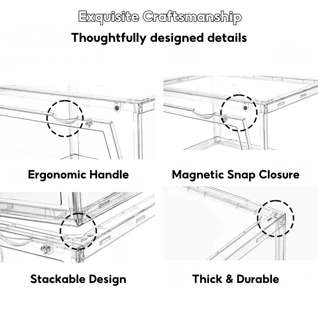 Acrylic Display Box Transparent Collectibles Case for Pop Mart, Shoes, Labubu, Lego, Toys & Bag Organizer