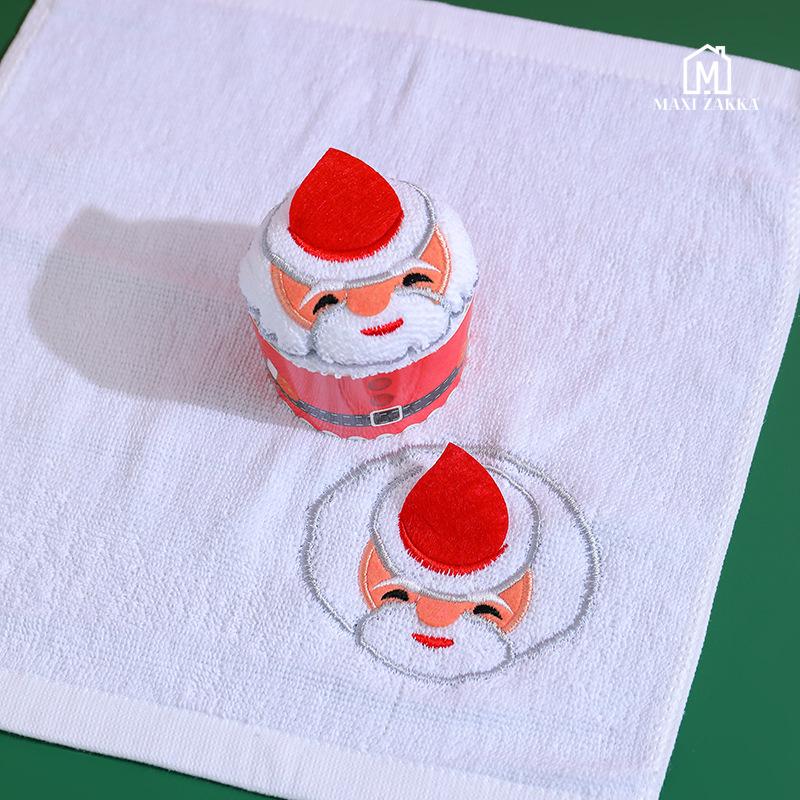 Ready Stock Christmas Towel Gift Embroidery Children Customer Giveaway Promotion Plush Toy Cake Corporate Chrix Eve