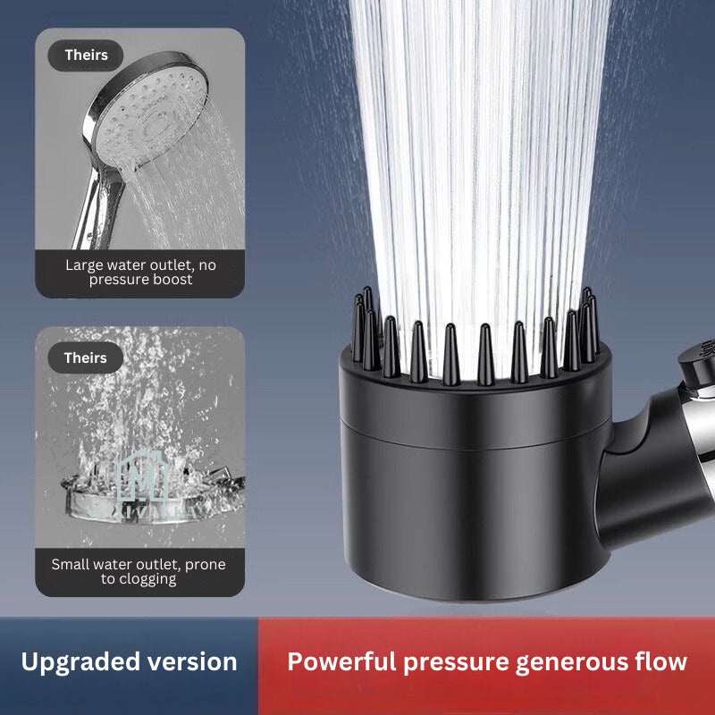 Detachable Shower Head Handheld High Pressure 3 Mode One Button Stop Water Silicone Massage Nodes