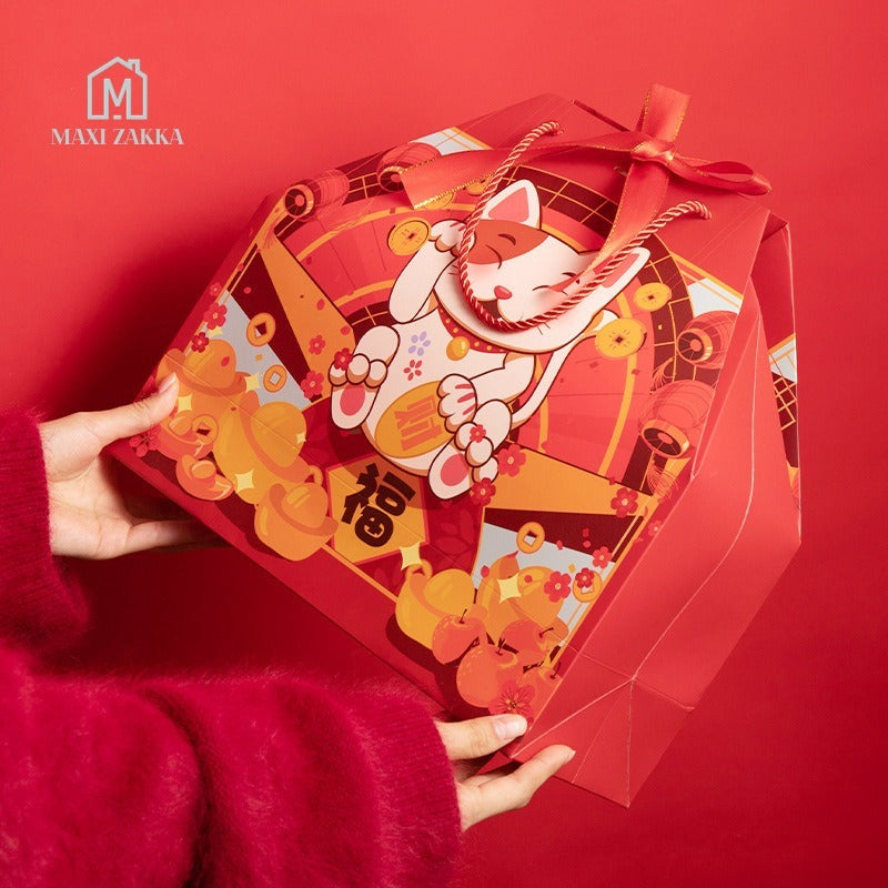 ๐ธ๐ฌ Ready Stock 1 Pc CNY Paper Gift Bag Mandarin Orange Candy Lucky Bag Fortune Gift Chinese New Year 2025 Red Carrier