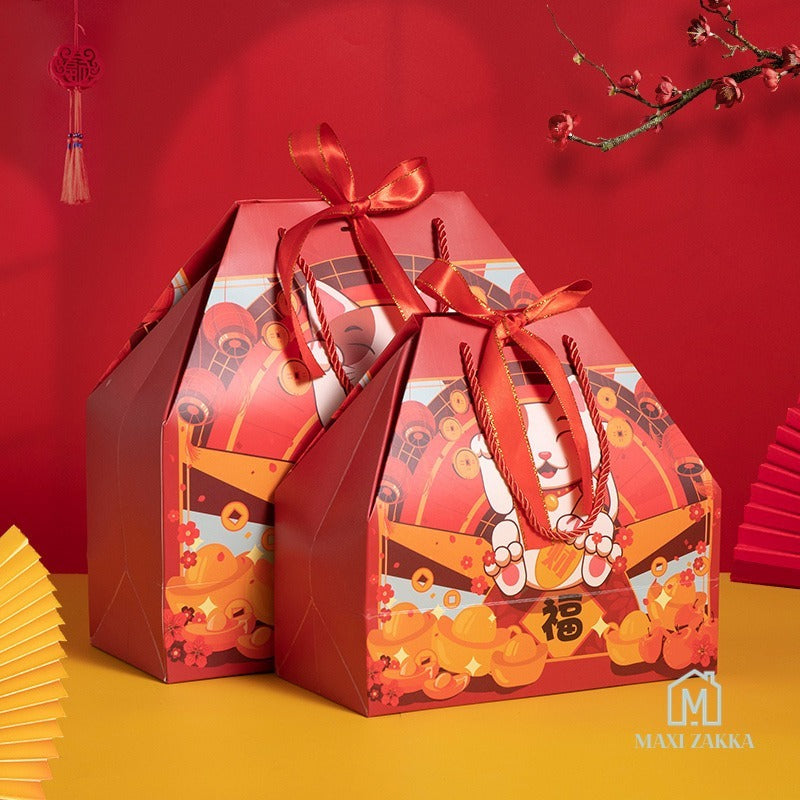 ๐ธ๐ฌ Ready Stock 1 Pc CNY Paper Gift Bag Mandarin Orange Candy Lucky Bag Fortune Gift Chinese New Year 2025 Red Carrier
