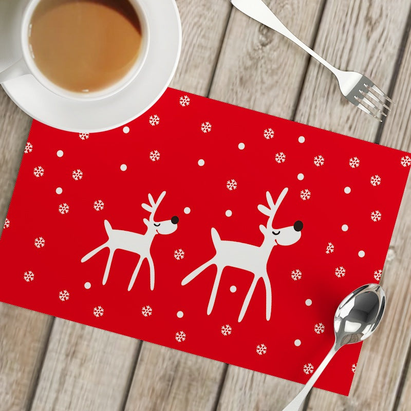 ๐ธ๐ฌ Ready Stock Christmas Decor Placemat Coaster for Dining Table Kitchen Waterproof Linen Placemat Table mat