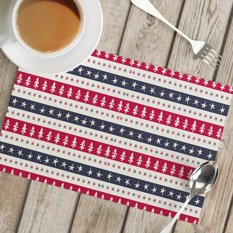 ๐ธ๐ฌ Ready Stock Christmas Decor Placemat Coaster for Dining Table Kitchen Waterproof Linen Placemat Table mat