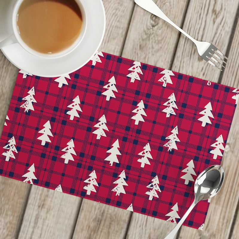 ๐ธ๐ฌ Ready Stock Christmas Decor Placemat Coaster for Dining Table Kitchen Waterproof Linen Placemat Table mat