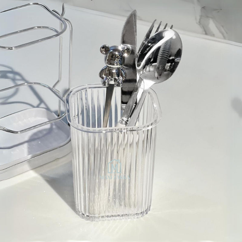 ๐ธ๐ฌ Ready Stock Cutlery Organizer Utensils Holder Fork Spoon Knife Storage Drainer Chopsticks Tableware Household Kitchen