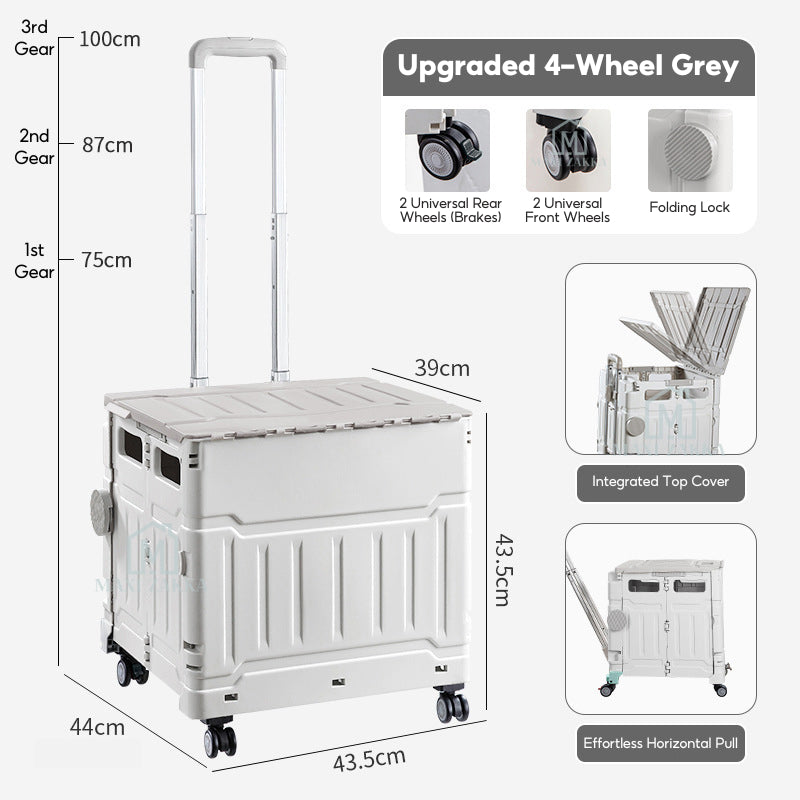 ๐ธ๐ฌ Ready Stock Foldable Grocery Shopping Trolley Large Utility Cart Collapsible Large Capacity Stair Climb 360 Rotatable