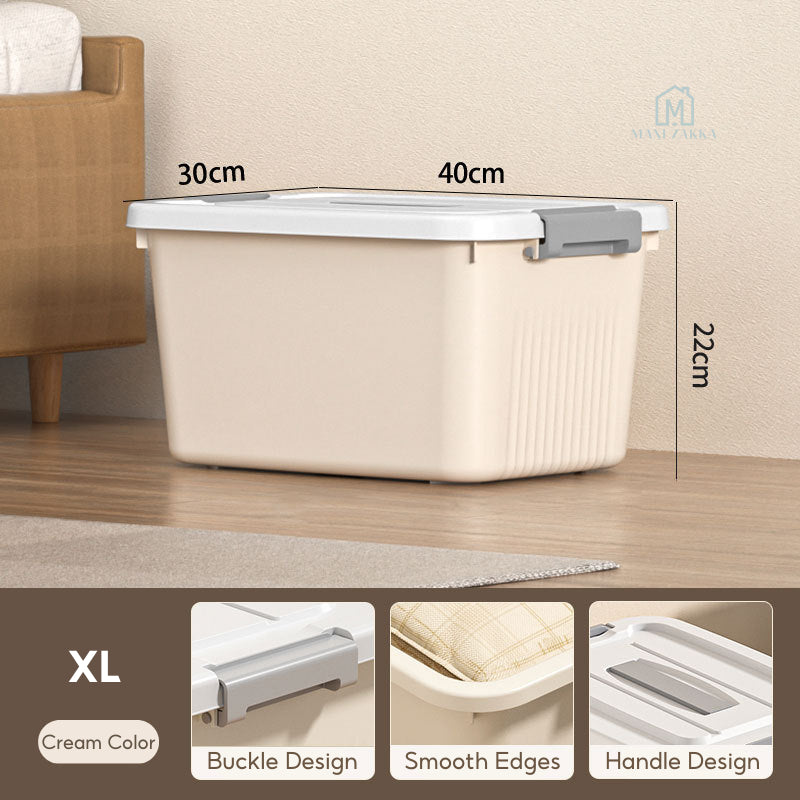 ๐ธ๐ฌ Local Stock Storage Box Stackable Large Plastic Container Wheel Lid Clothing Book Toy Home Cabinet Wardrobe Organizer