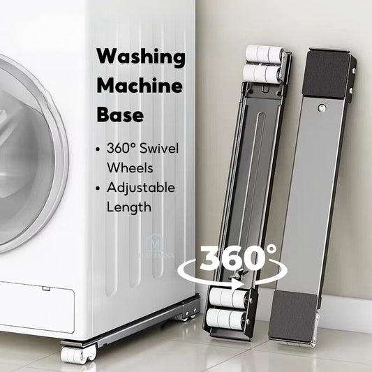 ๐ธ๐ฌReady Stock Washing Machine Base With Wheels Fridge Roller Base Refrigerator Stand Rack 360ยฐ Wheels