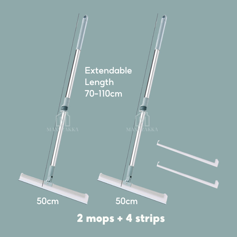 ๐ธ๐ฌ Ready Stock Magic Broom Sweeper Silicone Floor Scraper Extendable Floor Wiper Mop Bathroom Window Glass Cleaner 3 in1