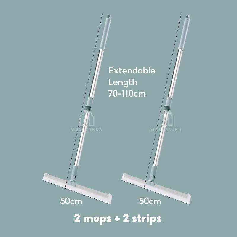๐ธ๐ฌ Ready Stock Magic Broom Sweeper Silicone Floor Scraper Extendable Floor Wiper Mop Bathroom Window Glass Cleaner 3 in1