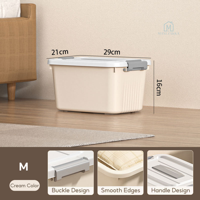 ๐ธ๐ฌ Local Stock Storage Box Stackable Large Plastic Container Wheel Lid Clothing Book Toy Home Cabinet Wardrobe Organizer