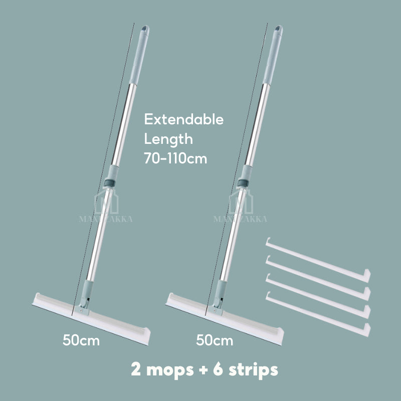 ๐ธ๐ฌ Ready Stock Magic Broom Sweeper Silicone Floor Scraper Extendable Floor Wiper Mop Bathroom Window Glass Cleaner 3 in1