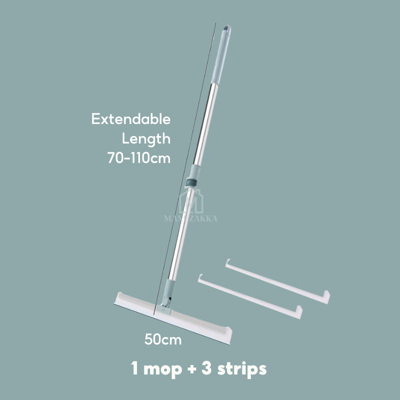 ๐ธ๐ฌ Ready Stock Magic Broom Sweeper Silicone Floor Scraper Extendable Floor Wiper Mop Bathroom Window Glass Cleaner 3 in1