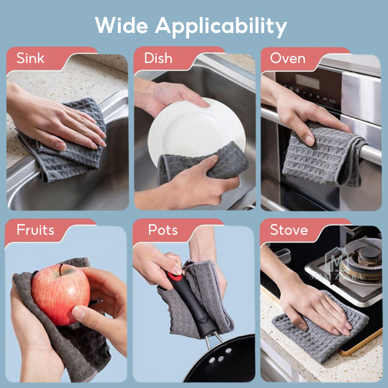 ๐ธ๐ฌ Ready Stock Microfiber Multi-purpose Cleaning Cloth Kitchen Household Hand Coffee Tea Towel Dish Table Hanging Rag