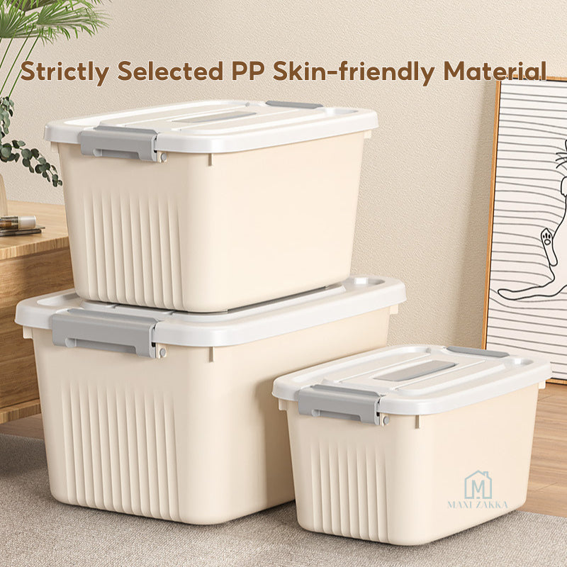 ๐ธ๐ฌ Local Stock Storage Box Stackable Large Plastic Container Wheel Lid Clothing Book Toy Home Cabinet Wardrobe Organizer
