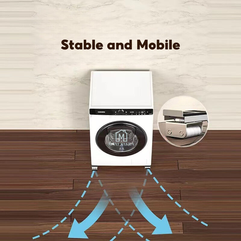 ๐ธ๐ฌReady Stock Washing Machine Base With Wheels Fridge Roller Base Refrigerator Stand Rack 360ยฐ Wheels