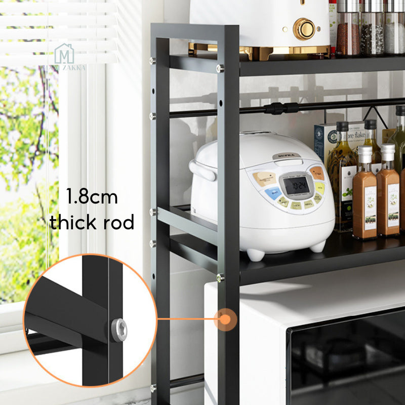 ๐ธ๐ฌ Ready Stock Microwave Rack Adjustable Oven Shelf Kitchen Countertop Organiser Storage Oven Stand Toaster Telescopic