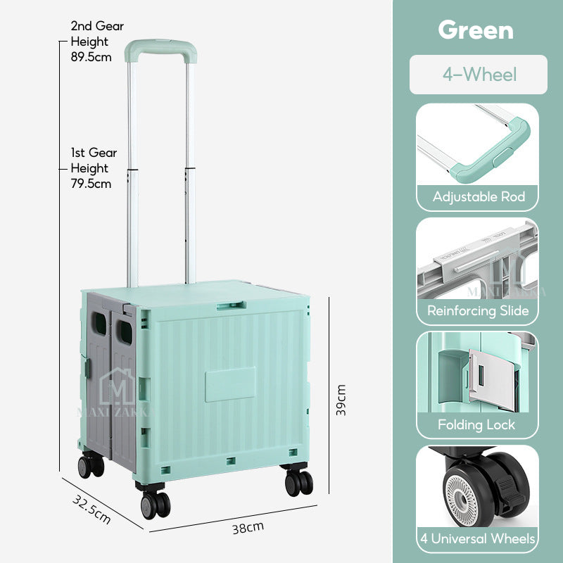 ๐ธ๐ฌ Ready Stock Foldable Grocery Shopping Trolley Large Utility Cart Collapsible Large Capacity Stair Climb 360 Rotatable