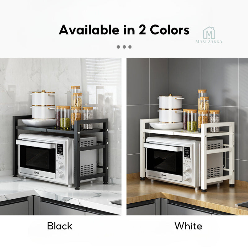 ๐ธ๐ฌ Ready Stock Microwave Rack Adjustable Oven Shelf Kitchen Countertop Organiser Storage Oven Stand Toaster Telescopic