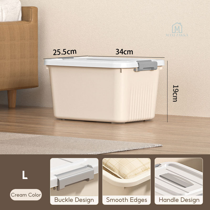 ๐ธ๐ฌ Local Stock Storage Box Stackable Large Plastic Container Wheel Lid Clothing Book Toy Home Cabinet Wardrobe Organizer