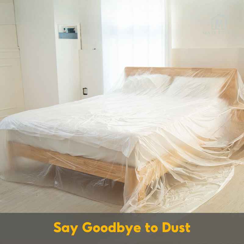 ๐ธ๐ฌ Ready Stock Plastic Dust Cover Disposable Furniture Appliance Dustproof Cover Renovation Paint Splash Protective Film