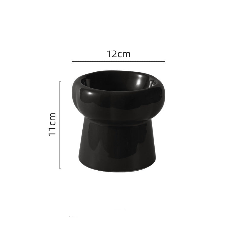 Pet Bowl Ceramic Elevated Cat Bowl Dog Food Water Snack Bowl Cat Feeding Plate Spine Protection