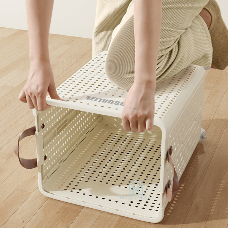 ๐ธ๐ฌ Ready Stock Foldable Laundry Basket Space Saving Clothes Storage Bag Shelves Toys Doll Book Organizer Wheel