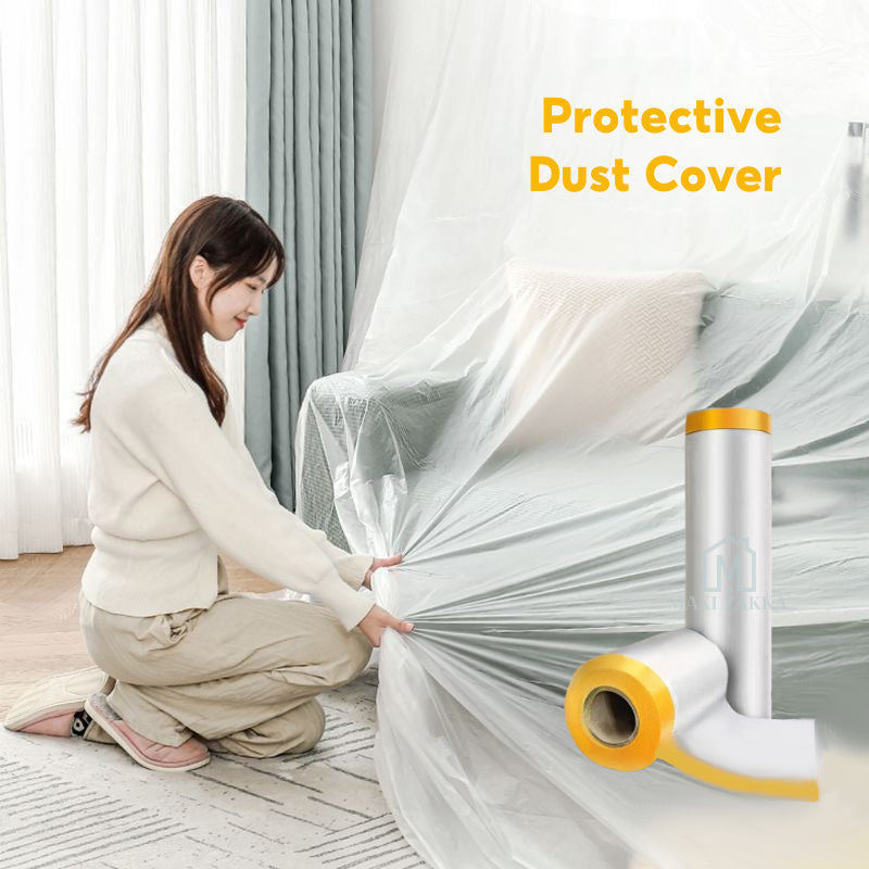 ๐ธ๐ฌ Ready Stock Plastic Dust Cover Disposable Furniture Appliance Dustproof Cover Renovation Paint Splash Protective Film