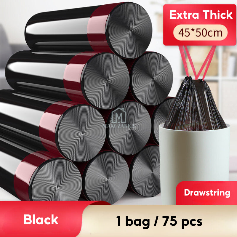 ๐ธ๐ฌ Ready Stock Drawstring Garbage Bag Trash Bag Rubbish Bag Thick Disposable Plastic Bag Dustbin Waste Bin