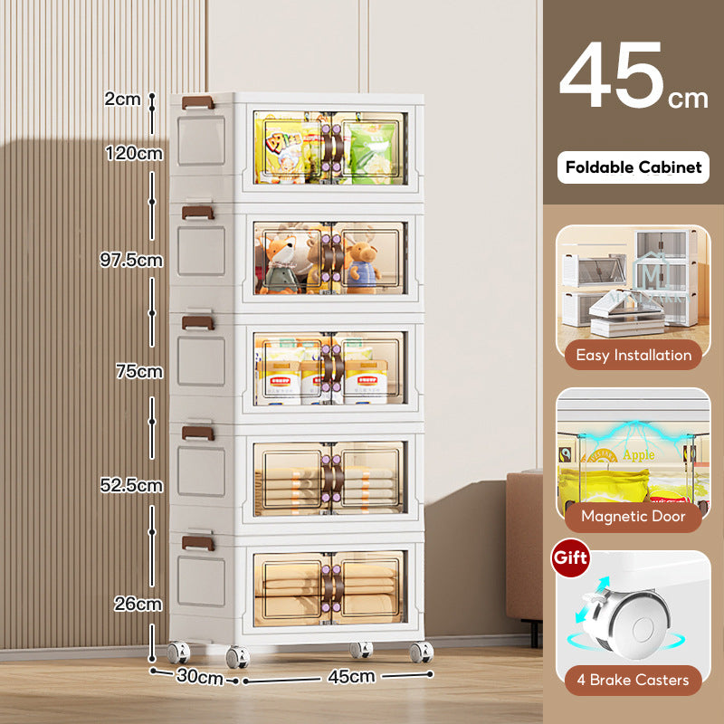 ๐ธ๐ฌ Ready Stock Foldable Cabinet Drawer Chest Stackable Storage Wardrobe Home Organizer Box Transparent Double Door Cloth