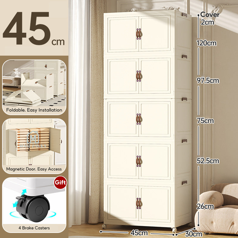 ๐ธ๐ฌ Ready Stock Foldable Cabinet Drawer Chest Stackable Storage Wardrobe Home Organizer Box Transparent Double Door Cloth
