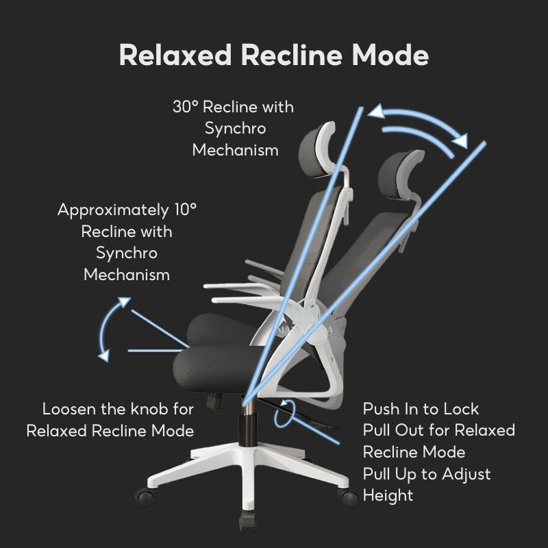 ๐ธ๐ฌ Ready Stock Ergonomic Office Home Gaming Chair Armrest Headrest Mesh Lumbar Support Height Adjustable Comfortable