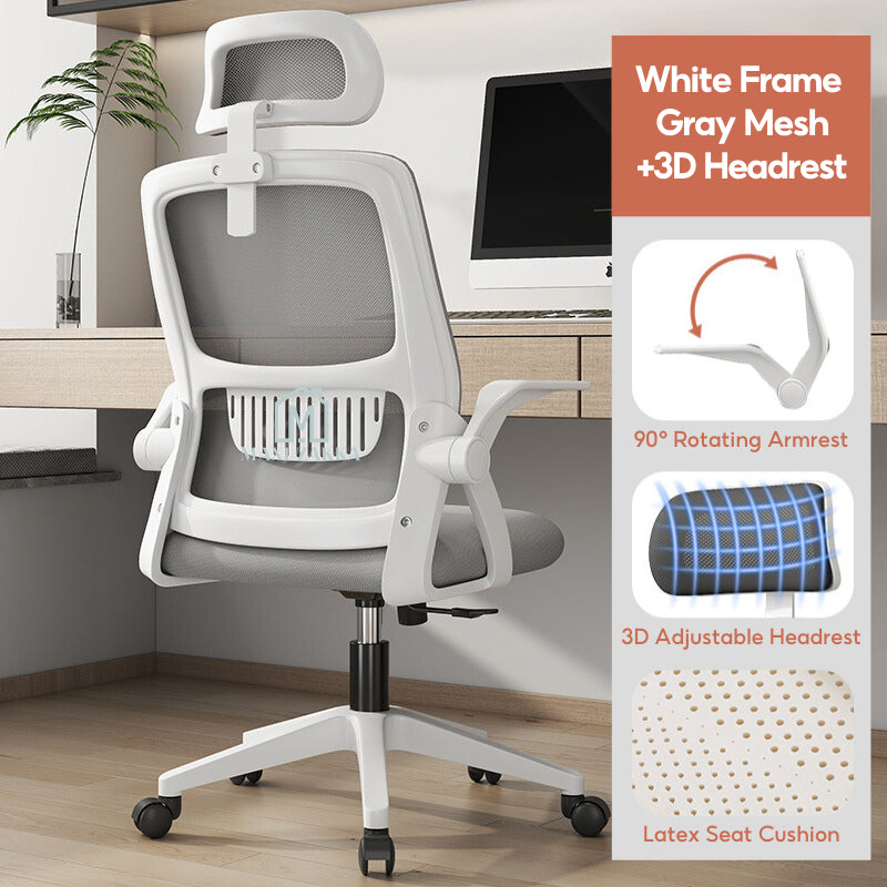 ๐ธ๐ฌ Ready Stock Ergonomic Office Home Gaming Chair Armrest Headrest Mesh Lumbar Support Height Adjustable Comfortable