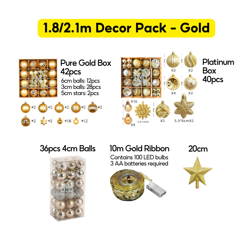 ๐ธ๐ฌ Ready Stock Premium Artificial Holiday Christmas Tree Value Decor Pack 150cm/180cm/210cm Full Dense Led Light Ribbon