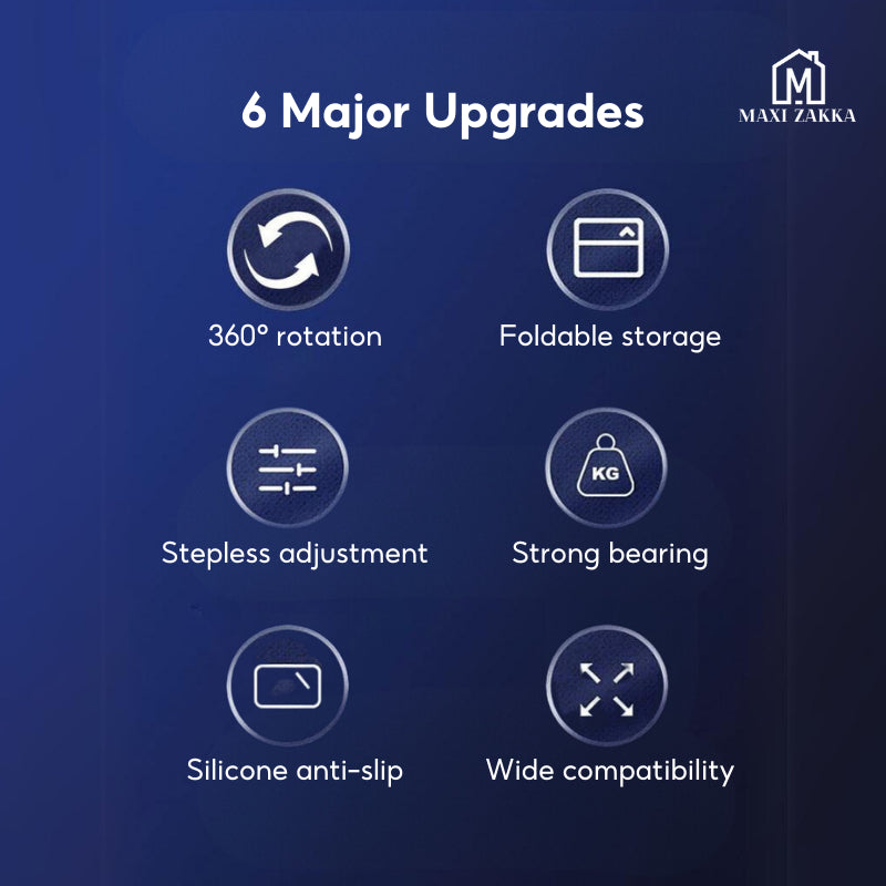 ๐ธ๐ฌ Ready Stock Stepless Laptop Stand Ergonomic Notebook Tablet 360ยฐ Rotating Foldable Carbon Steel Adjustable Height