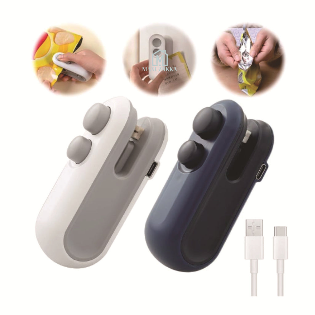 ๐ธ๐ฌ Ready Stock Mini Portable Sealer Machine Heat Sealing USB Charging Snack Food Plastic Bag Refrigerator Magnetic